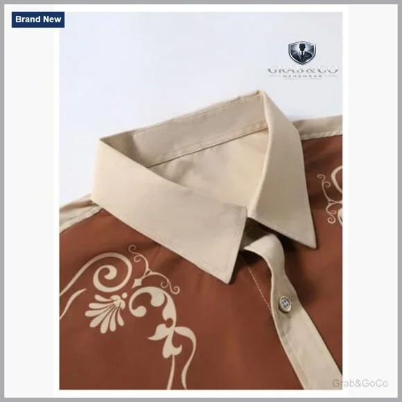 Men's Vintage Western Shirt Short Sleeve Button Down Graphic Print - Picture 5 of 5